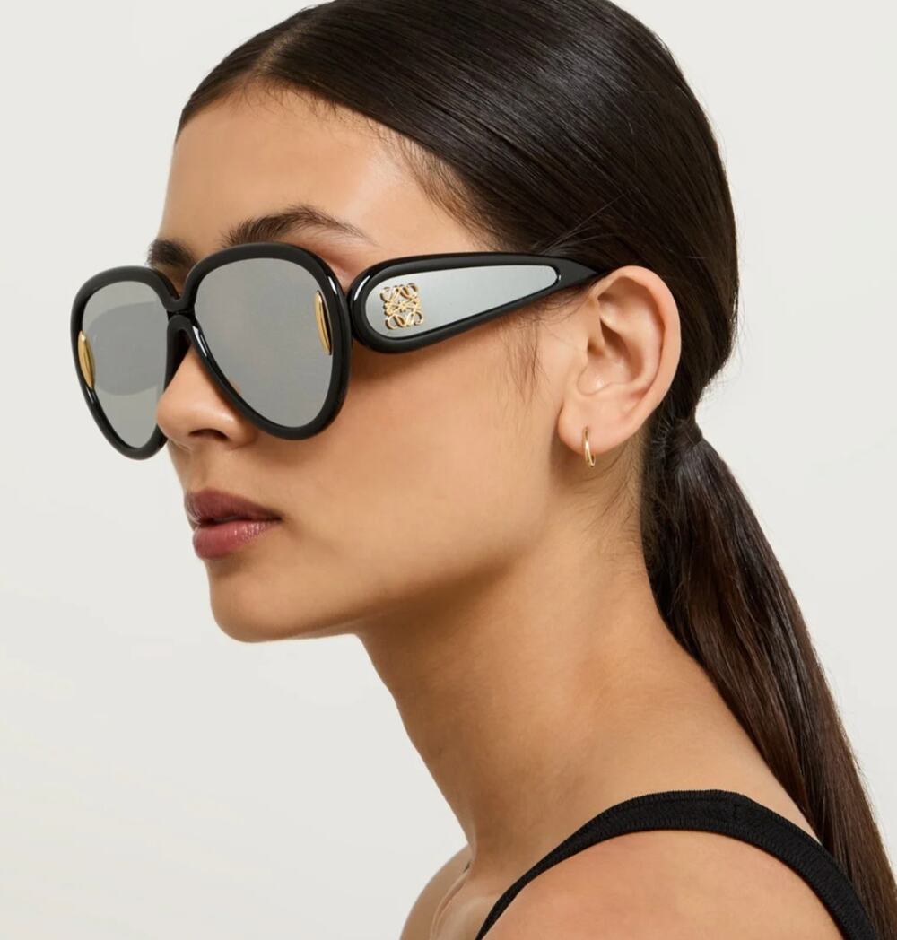 NEW Loewe LW40132I Sunglasses in Black Silver Mirror